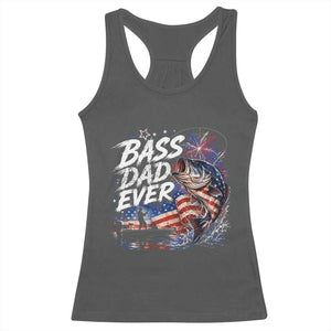 Bass Dad Ever Fishing Racerback Tank Top Patriotic Dad Birthday 4th Of July Gifts