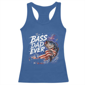Bass Dad Ever Fishing Racerback Tank Top Patriotic Dad Birthday 4th Of July Gifts