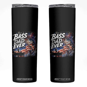 Bass Dad Ever Fishing Skinny Tumbler Patriotic Dad Birthday 4th Of July Gifts TS14 Black Print Your Wear