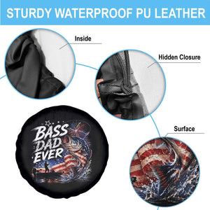 Bass Dad Ever Fishing Spare Tire Cover Patriotic Dad Birthday 4th Of July Gifts TS14 Print Your Wear