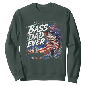 Bass Dad Ever Fishing Sweatshirt Patriotic Dad Birthday 4th Of July Gifts