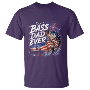 Bass Dad Ever Fishing T Shirt Patriotic Dad Birthday 4th Of July Gifts