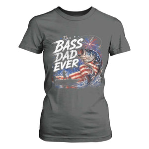 Bass Dad Ever Fishing T Shirt For Women Patriotic Dad Birthday 4th Of July Gifts