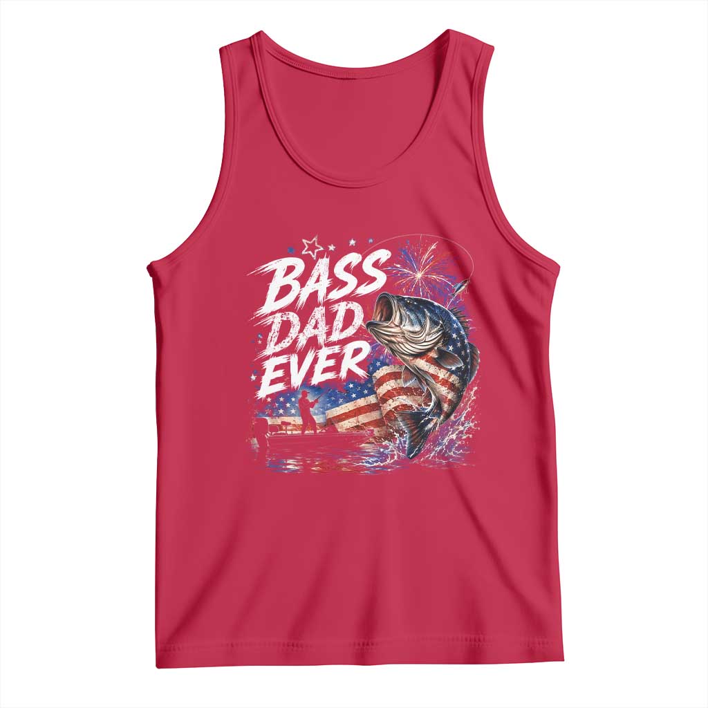 Bass Dad Ever Fishing Tank Top Patriotic Dad Birthday 4th Of July Gifts