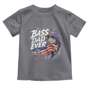 Bass Dad Ever Fishing Toddler T Shirt Patriotic Dad Birthday 4th Of July Gifts