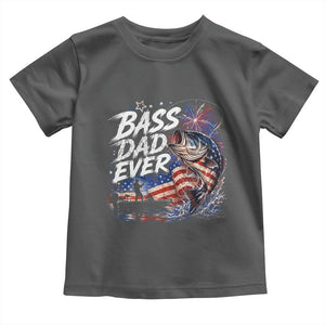 Bass Dad Ever Fishing Toddler T Shirt Patriotic Dad Birthday 4th Of July Gifts