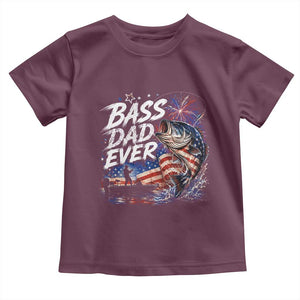 Bass Dad Ever Fishing Toddler T Shirt Patriotic Dad Birthday 4th Of July Gifts