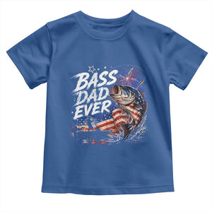 Bass Dad Ever Fishing Toddler T Shirt Patriotic Dad Birthday 4th Of July Gifts