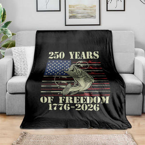 250th Anniversary USA Bass Fishing American Flag Throw Blanket TS14 Print Your Wear