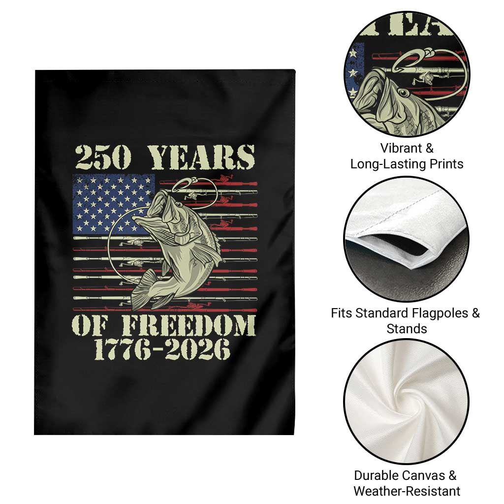 250th Anniversary USA Bass Fishing American Flag Garden Flag TS14 Print Your Wear