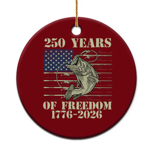 250th Anniversary USA Bass Fishing American Flag Ceramic Ornament TS14 1pc Red Print Your Wear