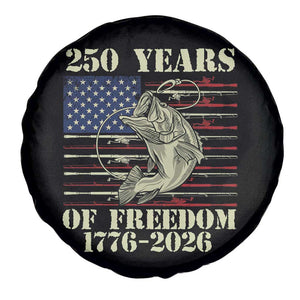 250th Anniversary USA Bass Fishing American Flag Spare Tire Cover TS14 Print Your Wear