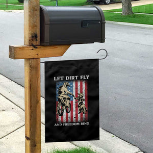 Let Dirt Fly And Freedom Ring Garden Flag 4th of July Dirt Bike American Flag TS14 Print Your Wear