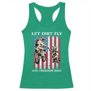 Let Dirt Fly And Freedom Ring Racerback Tank Top 4th of July Dirt Bike American Flag TS14 Irish Green Print Your Wear