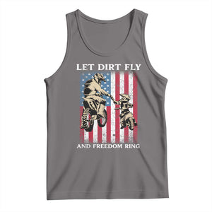 Let Dirt Fly And Freedom Ring Tank Top 4th of July Dirt Bike American Flag TS14 Deep Heather Print Your Wear