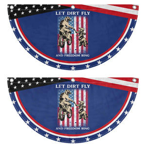 Let Dirt Fly And Freedom Ring Patriotic Fan Flag 4th of July Dirt Bike American Flag