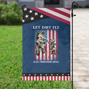 Let Dirt Fly And Freedom Ring Patriotic Garden Flag 4th of July Dirt Bike American Flag TS14 Classic Blue Black Print Your Wear