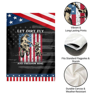 Let Dirt Fly And Freedom Ring Patriotic Garden Flag 4th of July Dirt Bike American Flag TS14 Print Your Wear