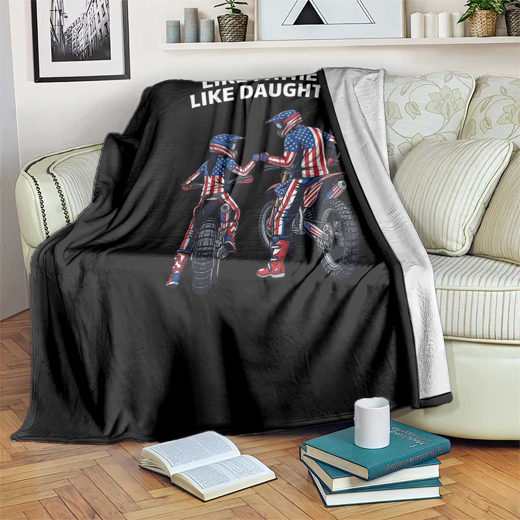 Like Father Daughter Dirt Bike Throw Blanket Cute Matching Motocross Gift Father's Day TS14 Print Your Wear