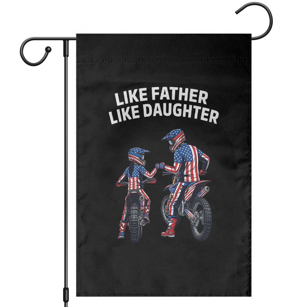Like Father Daughter Dirt Bike Garden Flag Cute Matching Motocross Gift Father's Day TS14 Black Print Your Wear