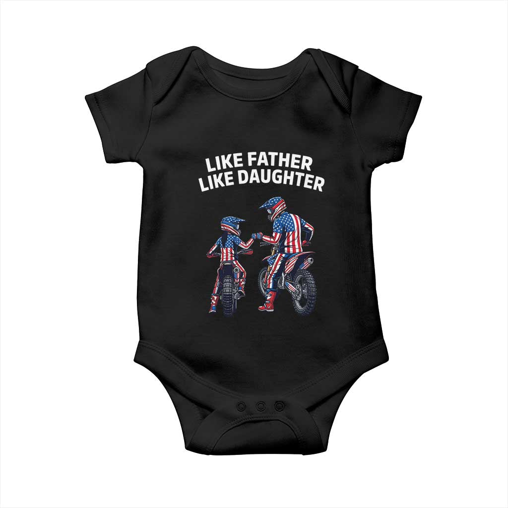 Like Father Daughter Dirt Bike Baby Onesie Cute Matching Motocross Gift Father's Day TS14 Black Print Your Wear