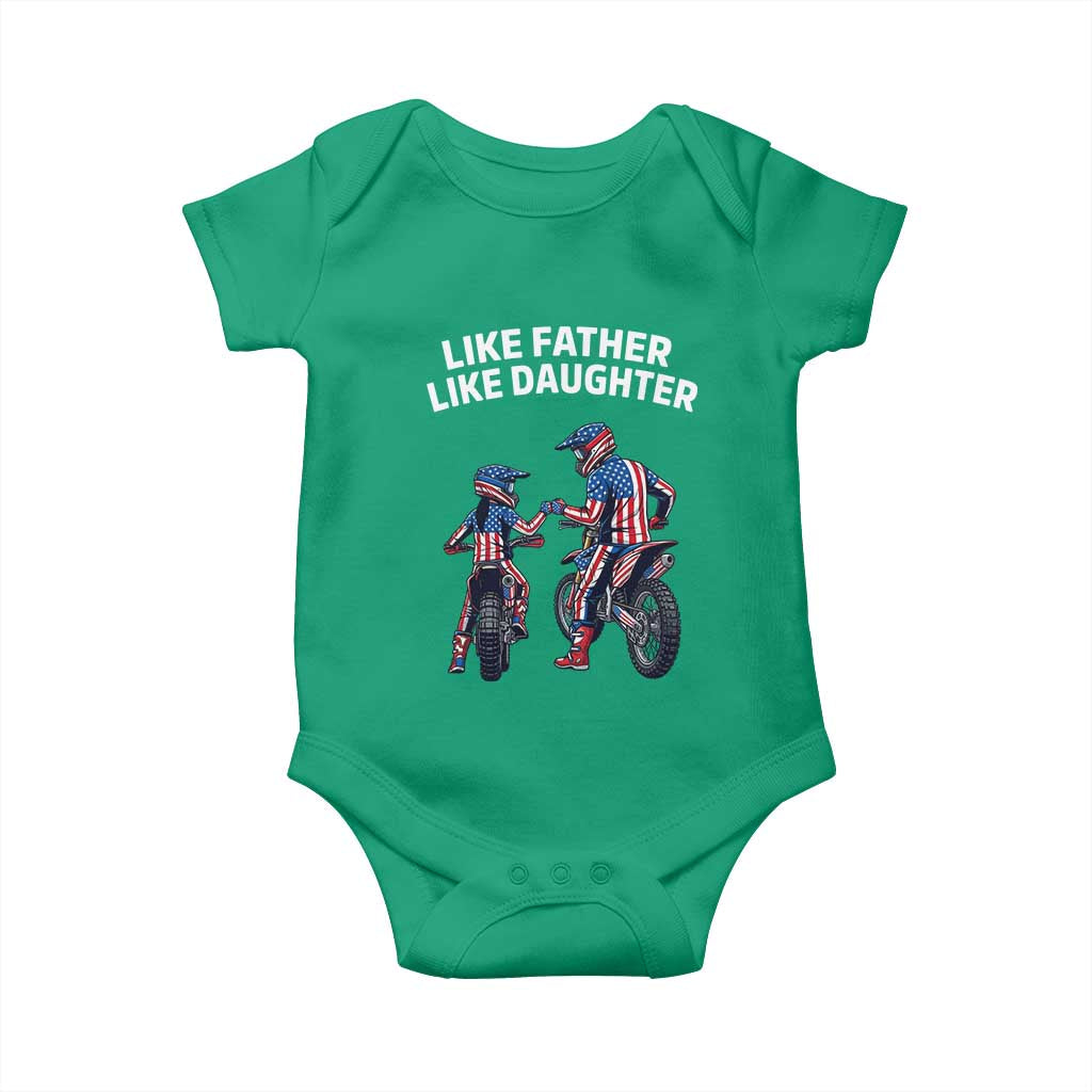 Like Father Daughter Dirt Bike Baby Onesie Cute Matching Motocross Gift Father's Day TS14 Irish Green Print Your Wear