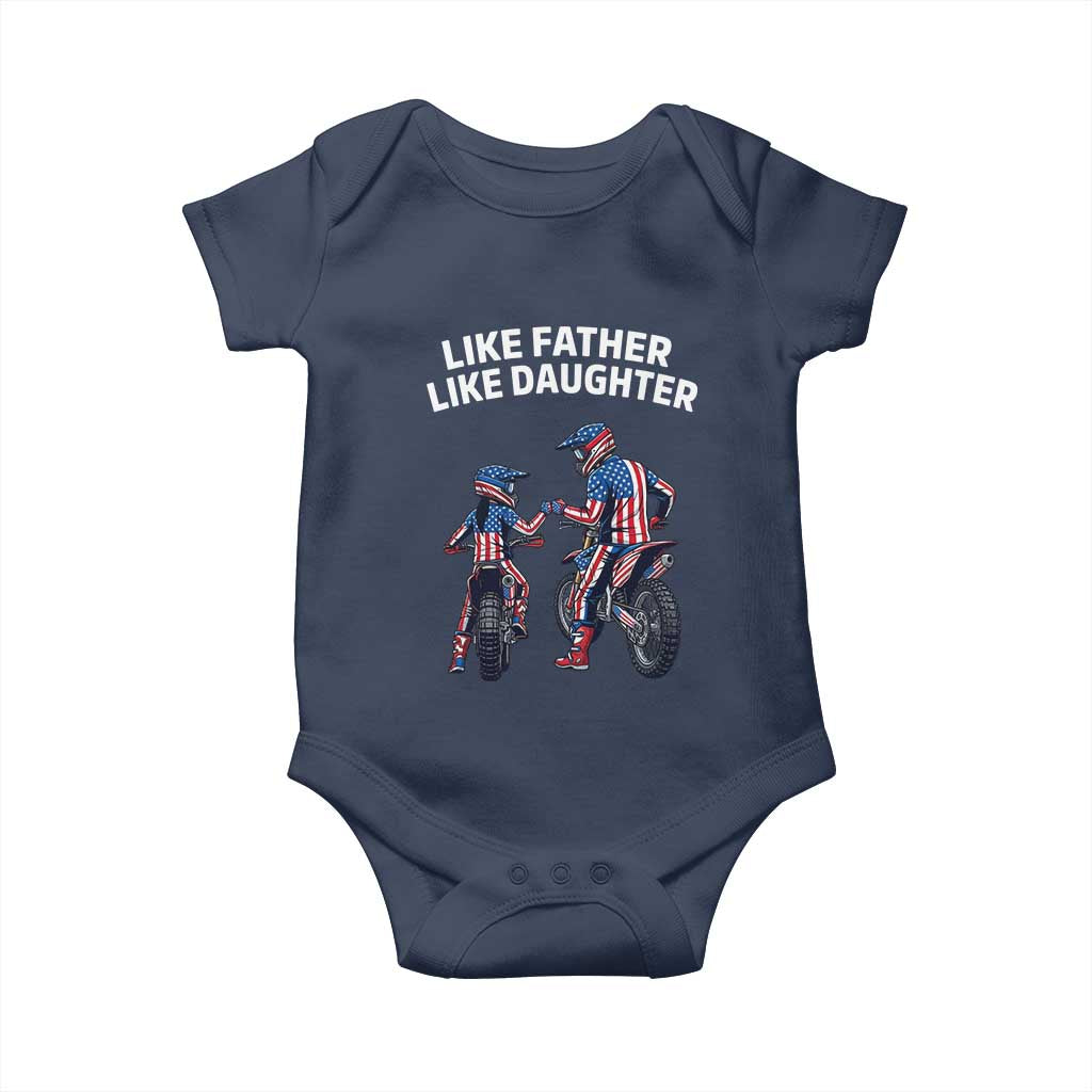Like Father Daughter Dirt Bike Baby Onesie Cute Matching Motocross Gift Father's Day TS14 Navy Print Your Wear