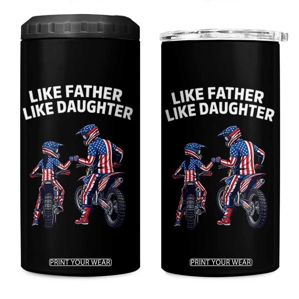 Like Father Daughter Dirt Bike 4 in 1 Can Cooler Tumbler Cute Matching Motocross Gift Father's Day TS14 One Size: 16 oz Black Print Your Wear