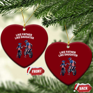 Like Father Daughter Dirt Bike Ceramic Ornament Cute Matching Motocross Gift Father's Day TS14 Print Your Wear