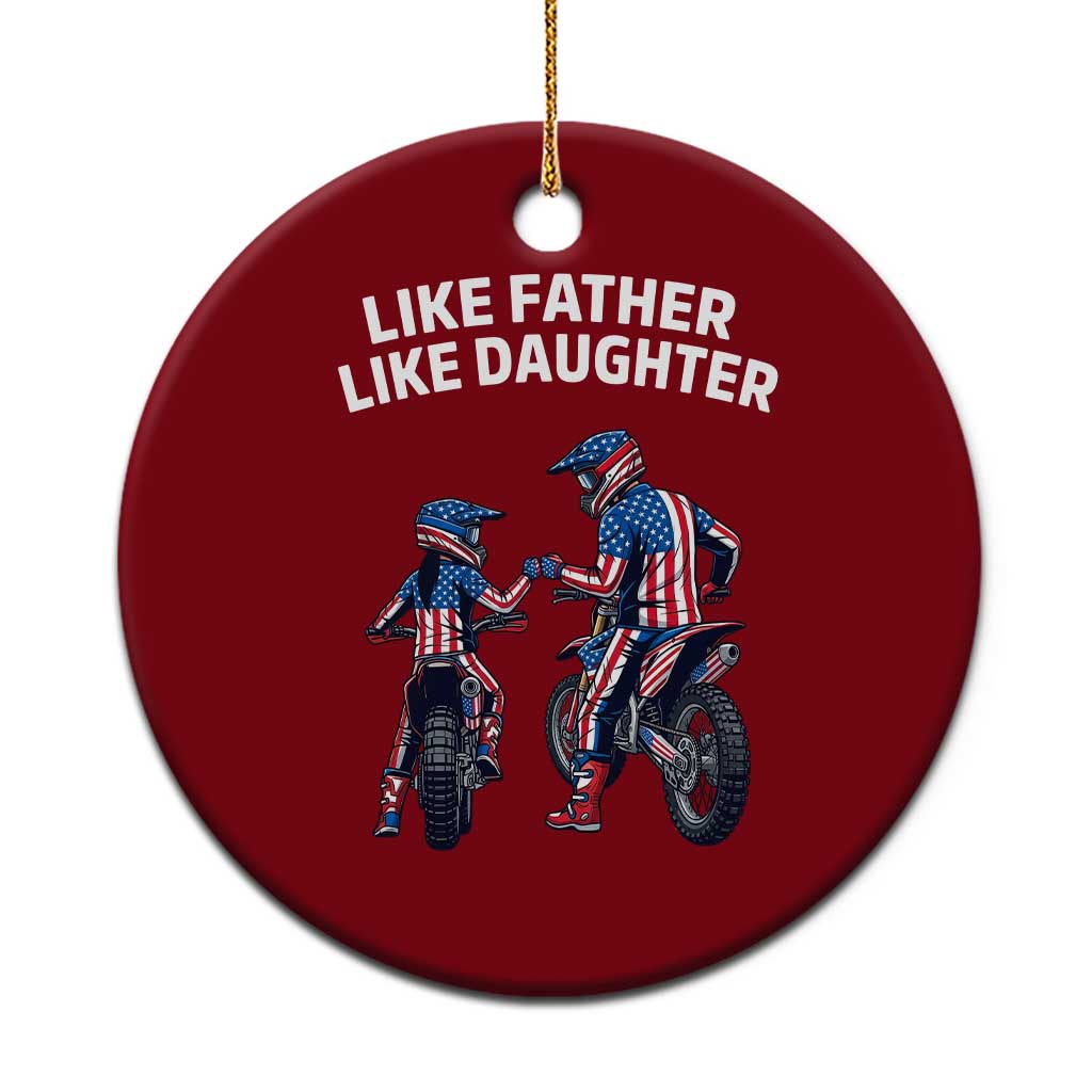 Like Father Daughter Dirt Bike Ceramic Ornament Cute Matching Motocross Gift Father's Day TS14 1pc Red Print Your Wear
