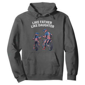 Like Father Daughter Dirt Bike Hoodie Cute Matching Motocross Gift Father's Day TS14 Dark Heather Print Your Wear