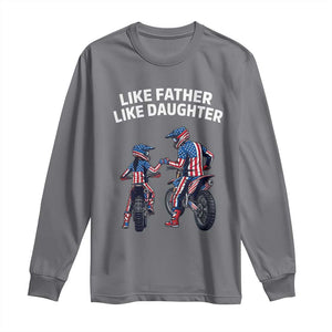 Like Father Daughter Dirt Bike Long Sleeve Shirt Cute Matching Motocross Gift Father's Day TS14 Charcoal Print Your Wear