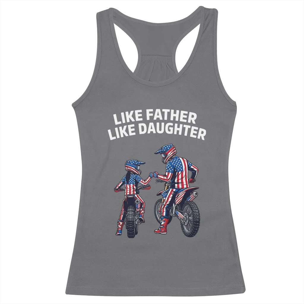 Like Father Daughter Dirt Bike Racerback Tank Top Cute Matching Motocross Gift Father's Day TS14 Charcoal Print Your Wear