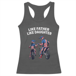 Like Father Daughter Dirt Bike Racerback Tank Top Cute Matching Motocross Gift Father's Day TS14 Dark Heather Print Your Wear