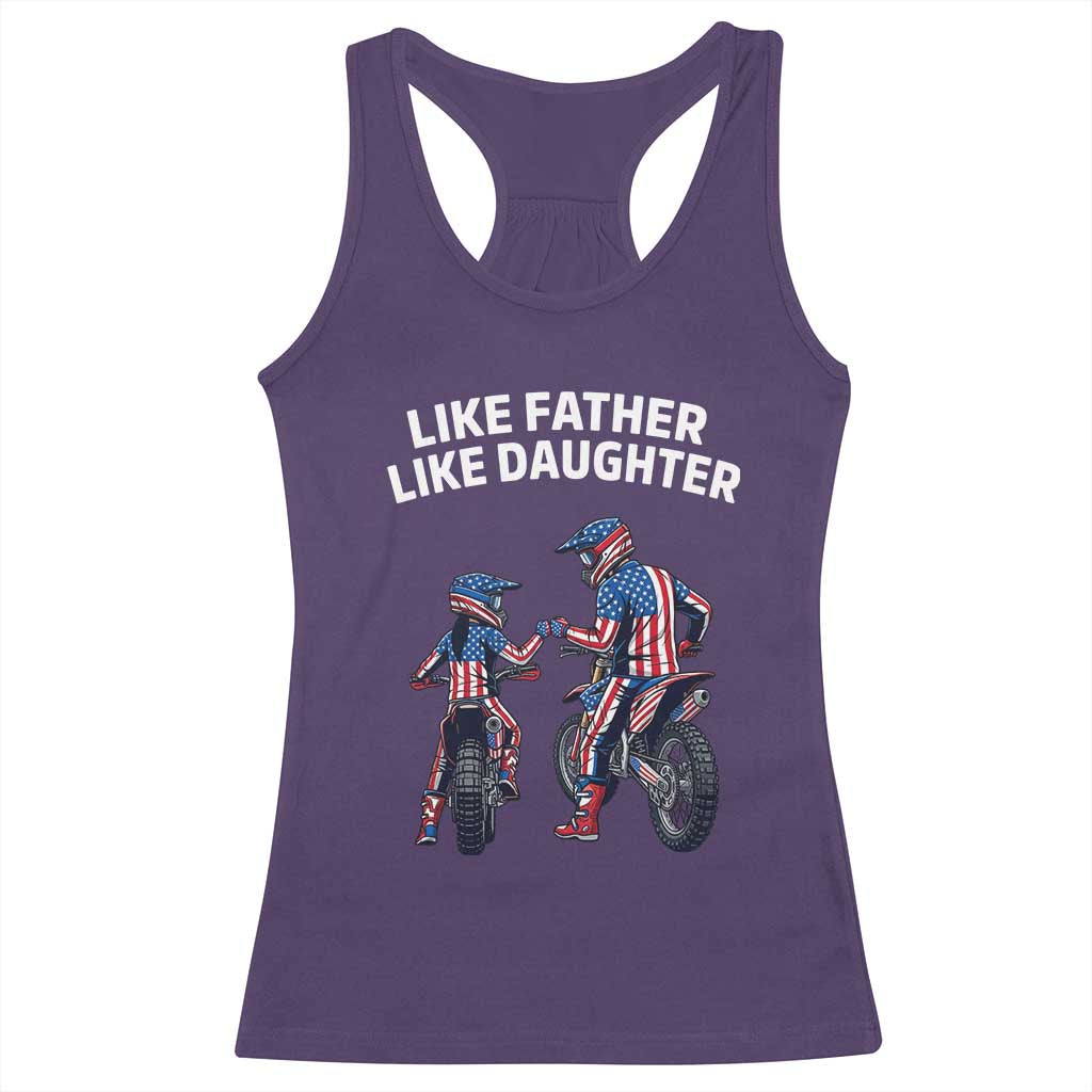 Like Father Daughter Dirt Bike Racerback Tank Top Cute Matching Motocross Gift Father's Day TS14 Purple Print Your Wear