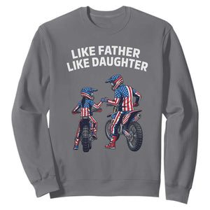 Like Father Daughter Dirt Bike Sweatshirt Cute Matching Motocross Gift Father's Day TS14 Charcoal Print Your Wear