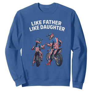Like Father Daughter Dirt Bike Sweatshirt Cute Matching Motocross Gift Father's Day TS14 Royal Blue Print Your Wear
