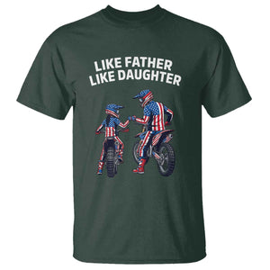 Like Father Daughter Dirt Bike T Shirt Cute Matching Motocross Gift Father's Day TS14 Dark Forest Green Print Your Wear