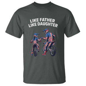 Like Father Daughter Dirt Bike T Shirt Cute Matching Motocross Gift Father's Day TS14 Dark Heather Print Your Wear