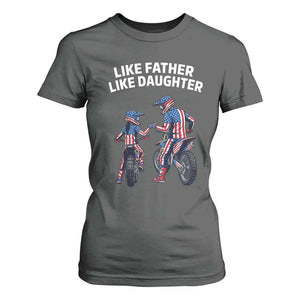 Like Father Daughter Dirt Bike T Shirt For Women Cute Matching Motocross Gift Father's Day TS14 Dark Heather Print Your Wear
