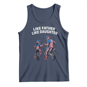 Like Father Daughter Dirt Bike Tank Top Cute Matching Motocross Gift Father's Day TS14 Navy Print Your Wear