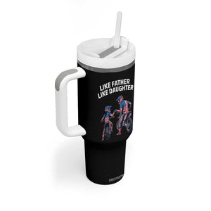 Like Father Daughter Dirt Bike Tumbler With Handle Cute Matching Motocross Gift Father's Day TS14 Print Your Wear