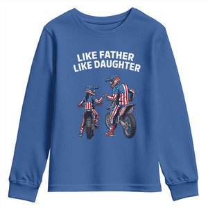 Like Father Daughter Dirt Bike Youth Sweatshirt Cute Matching Motocross Gift Father's Day TS14 Royal Blue Print Your Wear