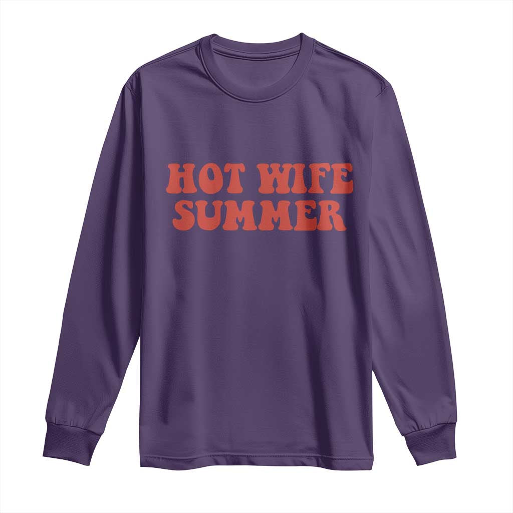 Hot Wife Summer Long Sleeve Shirt Funny Newlywed TS14 Purple Print Your Wear