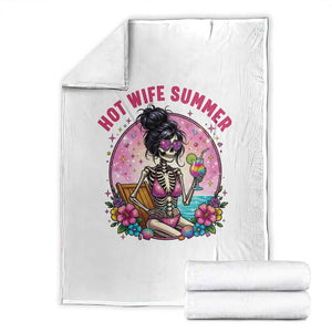 Hot Wife Summer Throw Blanket Funny Newlywed Skeleton TS14 White Print Your Wear
