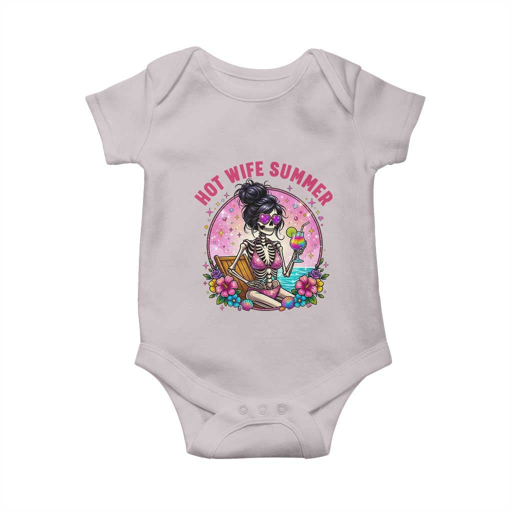 Hot Wife Summer Baby Onesie Funny Newlywed Skeleton TS14 Ice Gray Print Your Wear