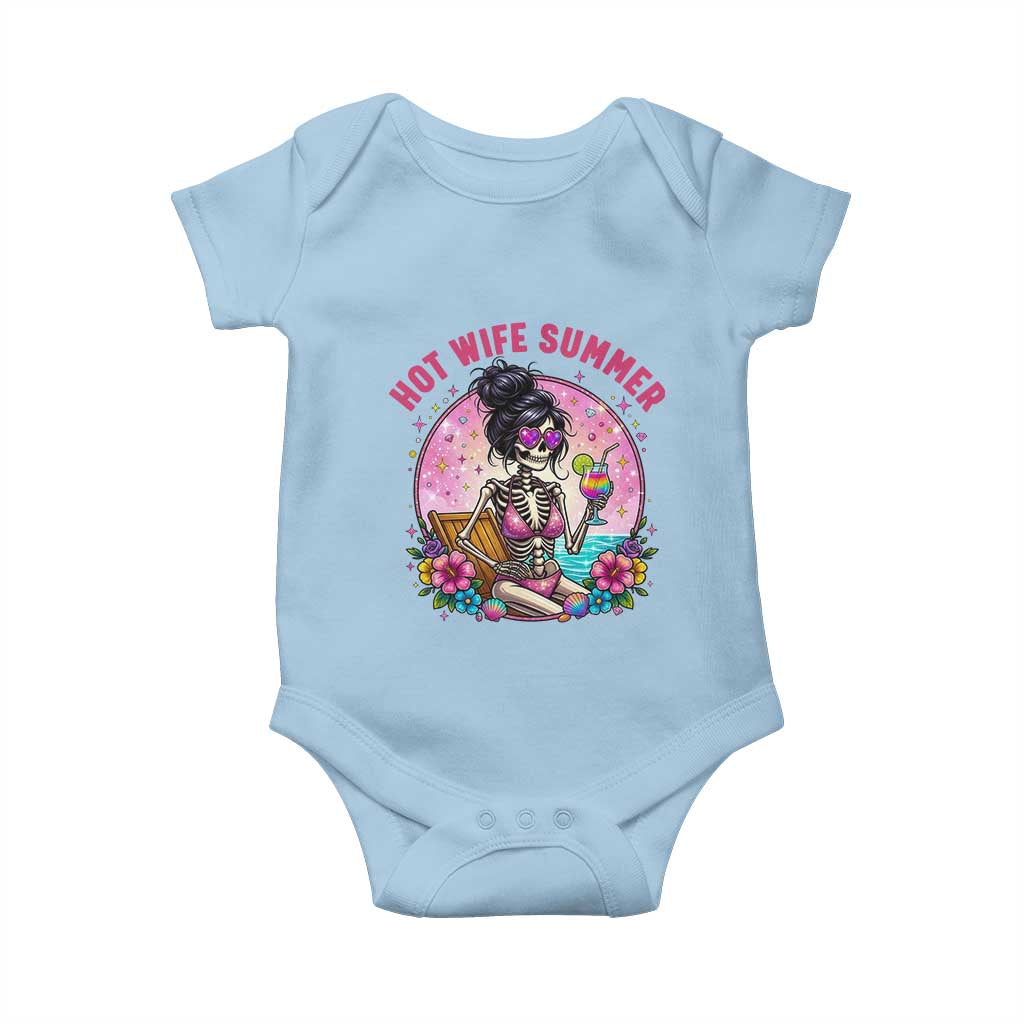 Hot Wife Summer Baby Onesie Funny Newlywed Skeleton TS14 Light Blue Print Your Wear