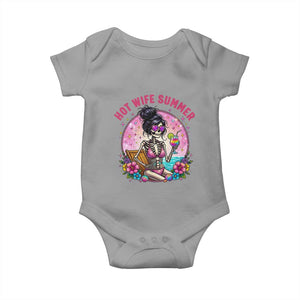 Hot Wife Summer Baby Onesie Funny Newlywed Skeleton TS14 Sport Gray Print Your Wear