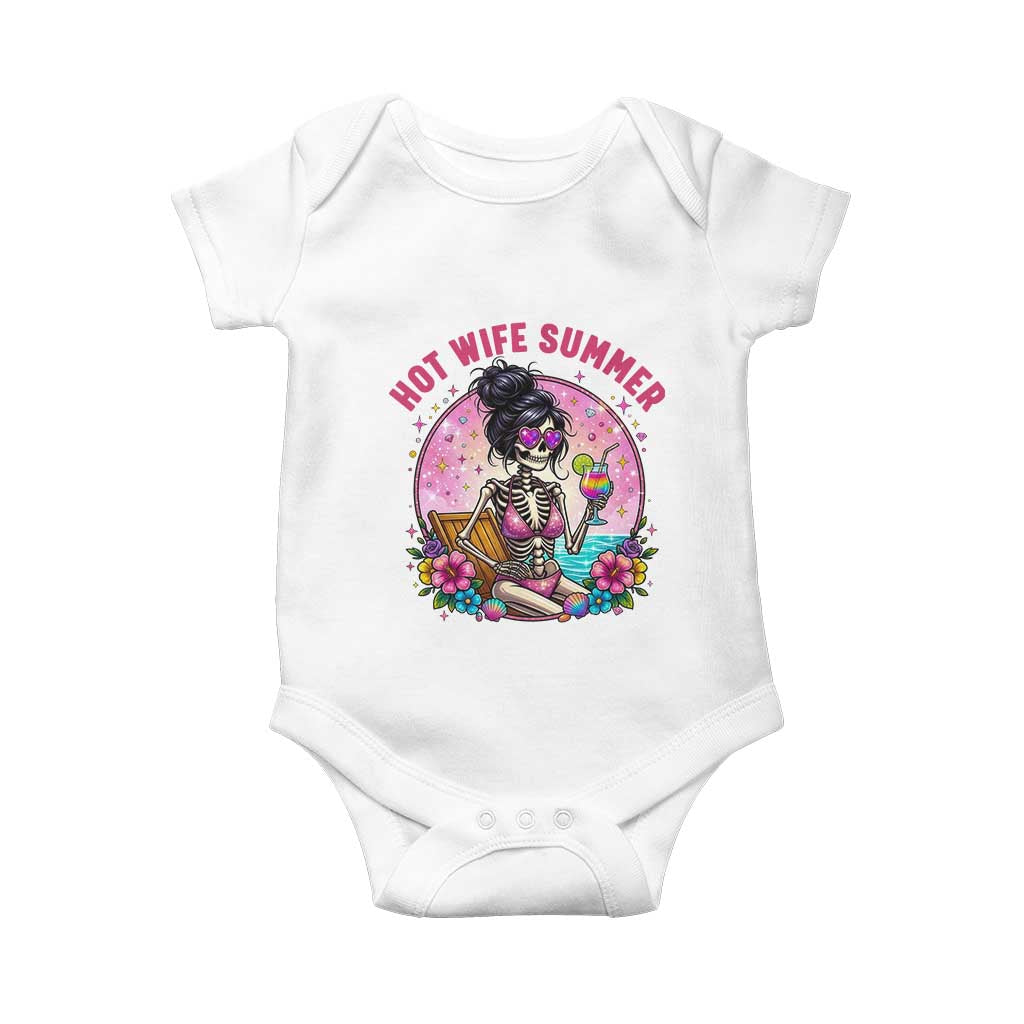 Hot Wife Summer Baby Onesie Funny Newlywed Skeleton TS14 White Print Your Wear