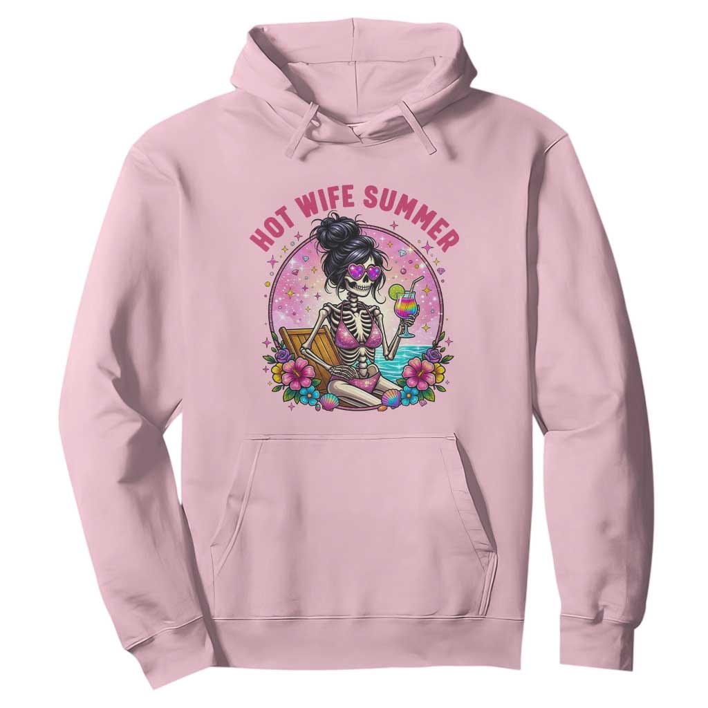 Hot Wife Summer Hoodie Funny Newlywed Skeleton TS14 Light Pink Print Your Wear